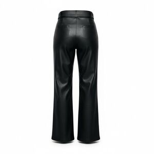 Black Wide Leg Leather Pants